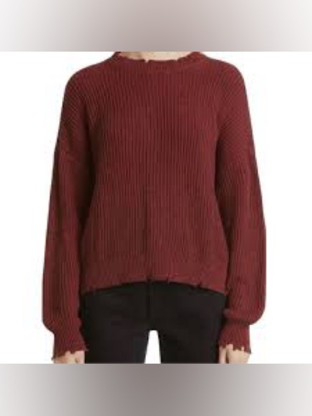 pistola Ribbed Crewneck Sweater in Brick Red